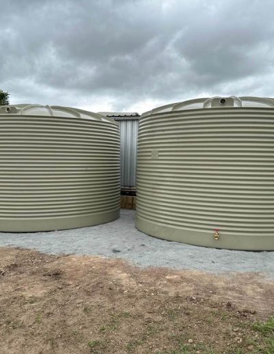 Tank Installation on Crusher Dust Base, Agricultural Plumbing